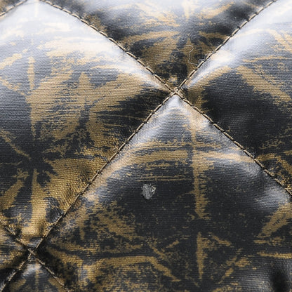 Chanel Nylon Printed Quilted Accordion Flap Black Gold 9 of 11