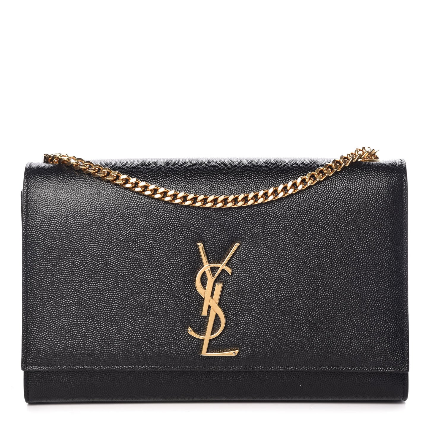 Grain De Poudre Medium Classic Monogram Kate Satchel Black