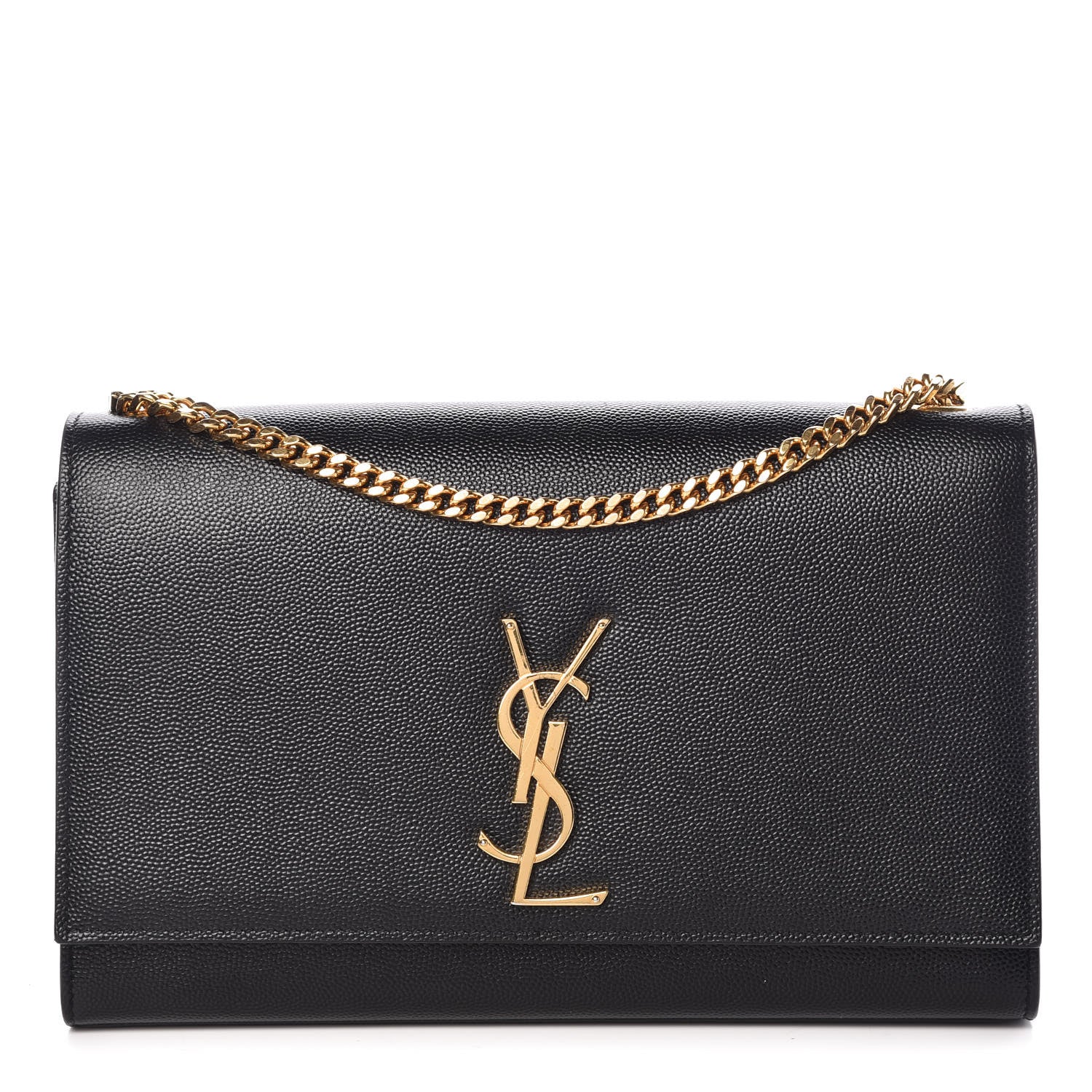 Saint Laurent Grain De Poudre Medium Classic Monogram Kate Satchel Black 1 of 10