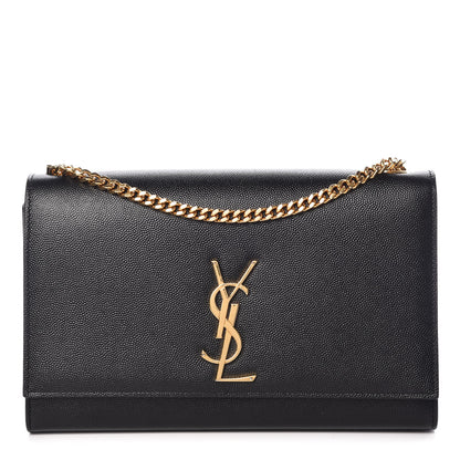 Saint Laurent Grain De Poudre Medium Classic Monogram Kate Satchel Black 1 of 10