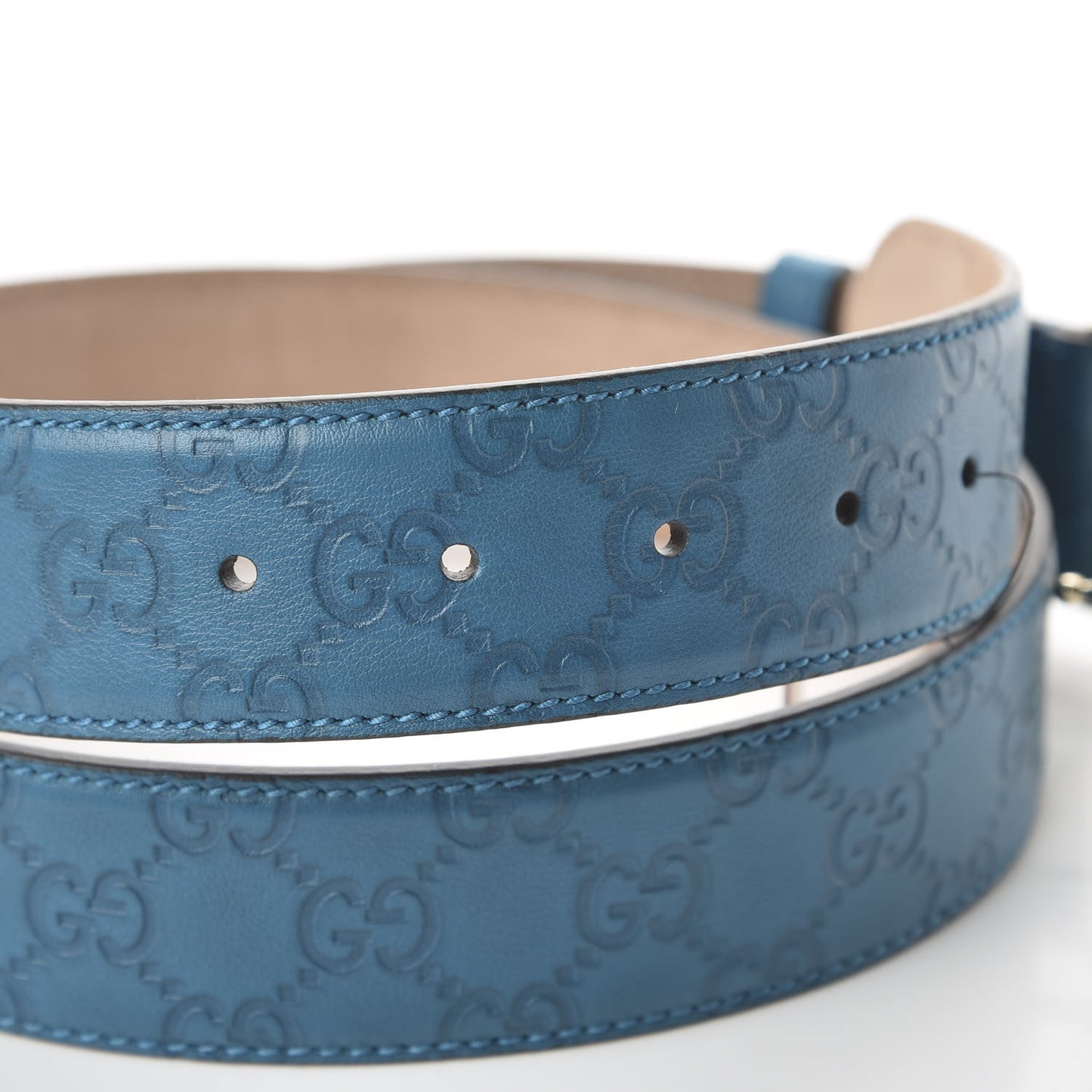 Guccissima Signature Interlocking G 40mm Belt 100 40 Deep Cobalt