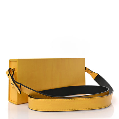 Fendi Vitello Fluffy Logo Horizontal Box Crossbody Bag Yellow Box Black 3 of 8