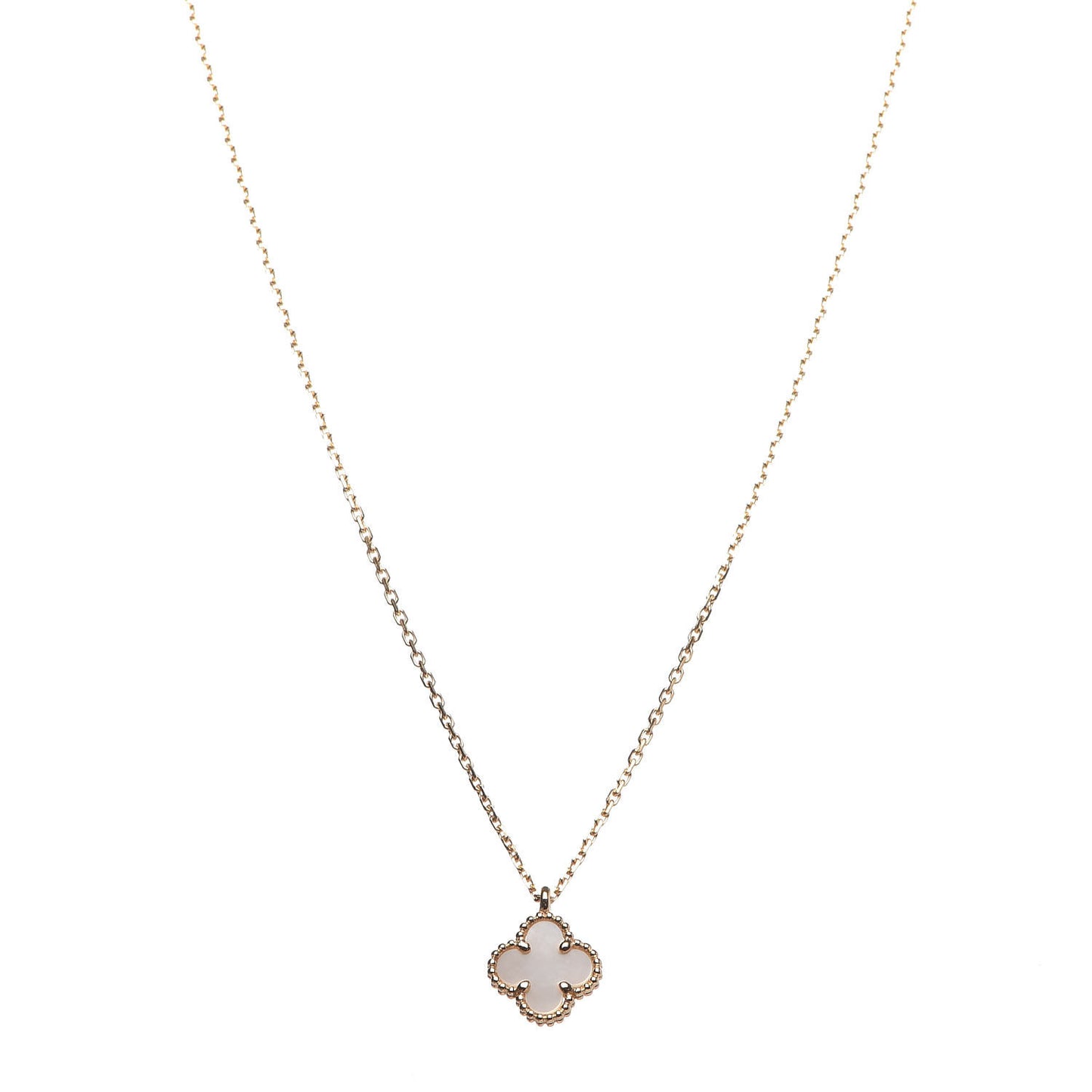 18K Yellow Gold Mother of Pearl Sweet Alhambra Pendant Necklace