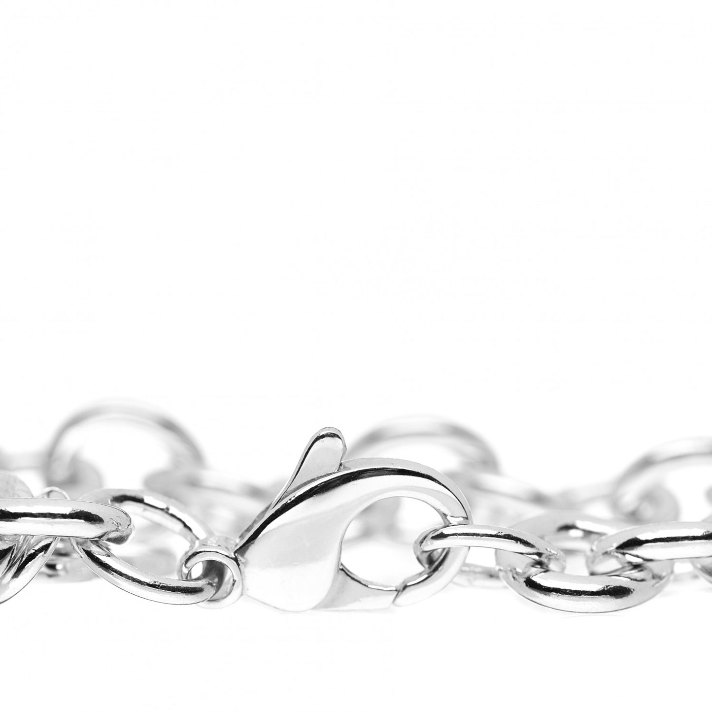 Sterling Silver Heart Tag Charm Bracelet