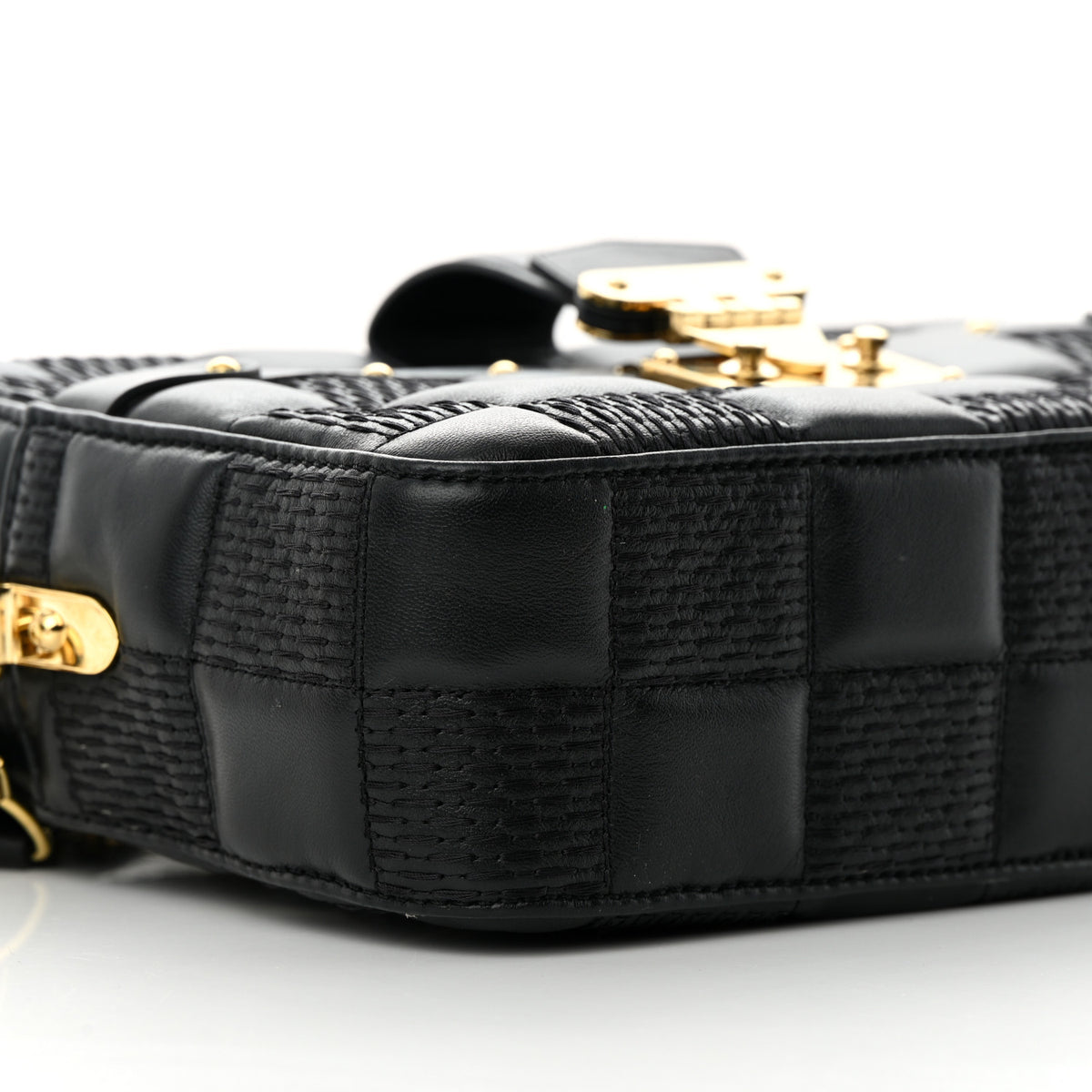 Louis Vuitton Lambskin Damier Quilt Troca MM Black 8 of 13