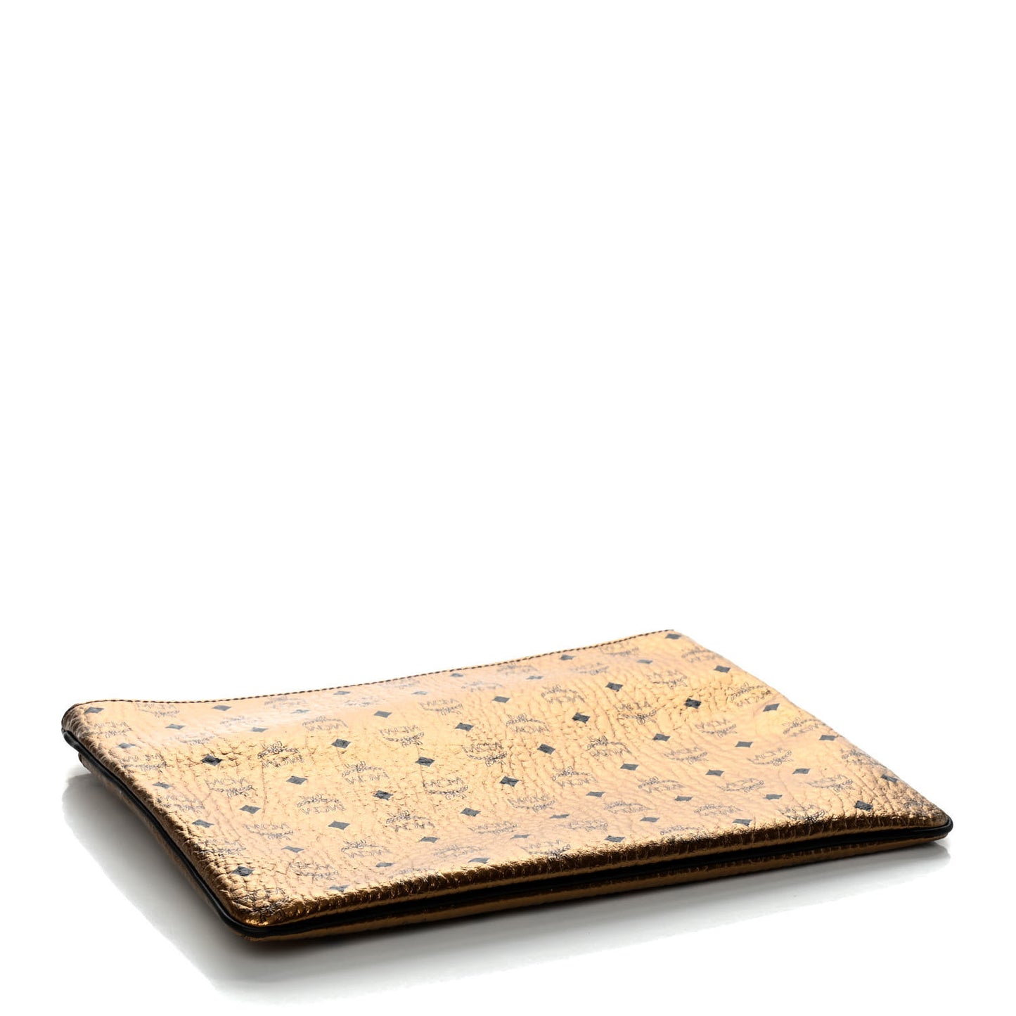 Metallic Visetos Medium Crossbody Pouch Gold