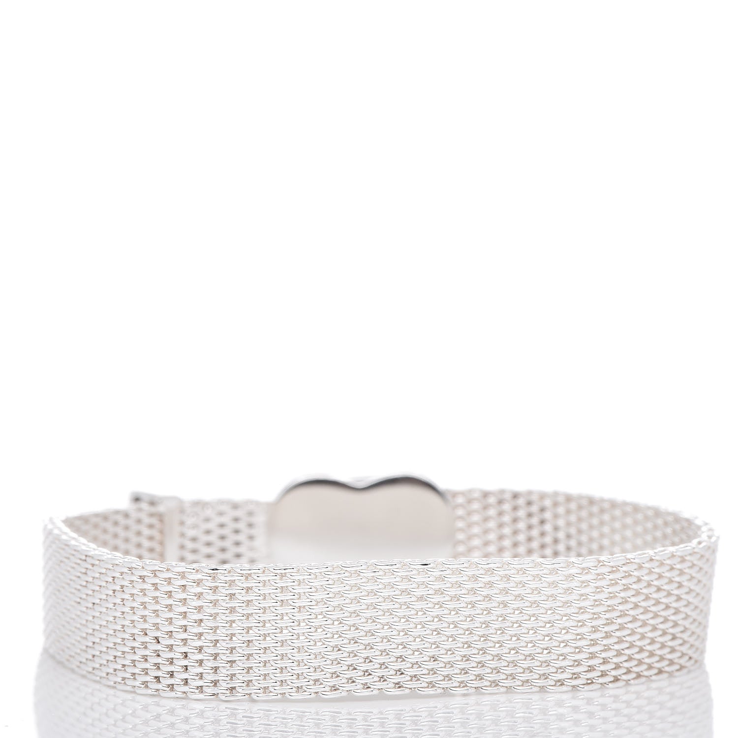Tiffany Sterling Silver Heart Buckle Mesh Bracelet 2 of 5
