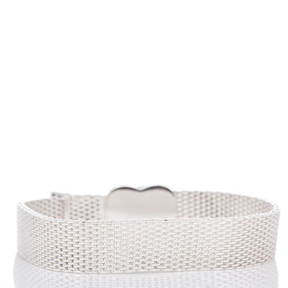 Tiffany Sterling Silver Heart Buckle Mesh Bracelet 2 of 5