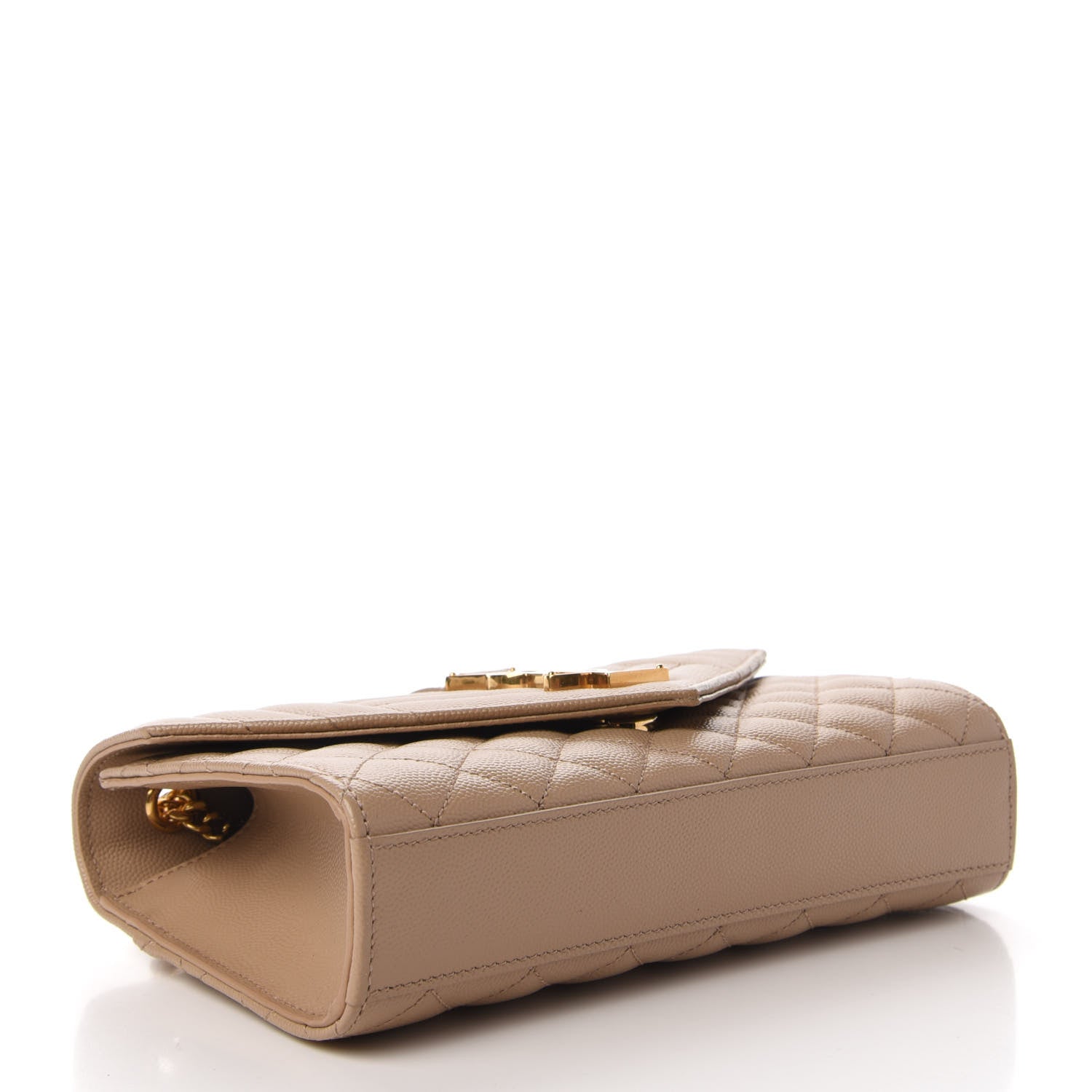 Saint Laurent Grain De Poudre Textured Mixed Matelasse Triquilt Small Monogram Satchel Cork 4 of 9