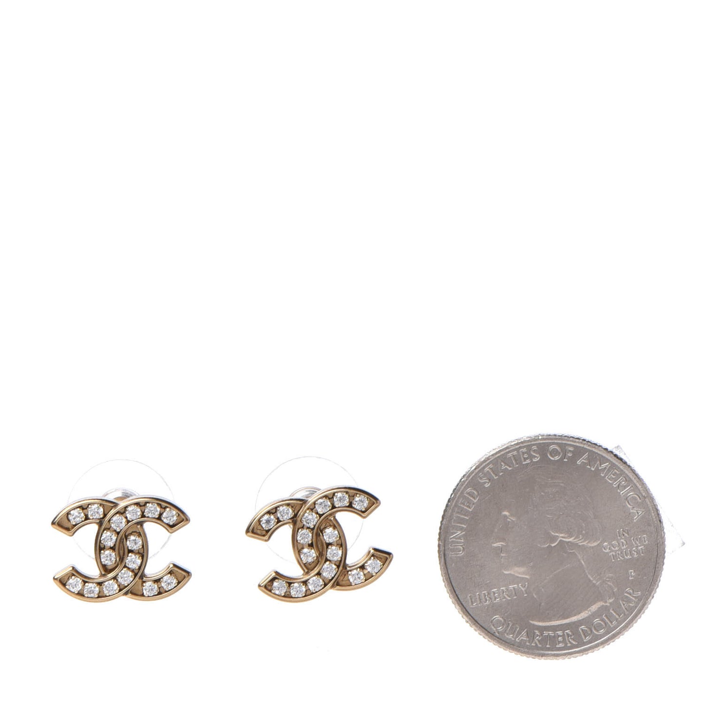 Crystal CC Earrings Gold