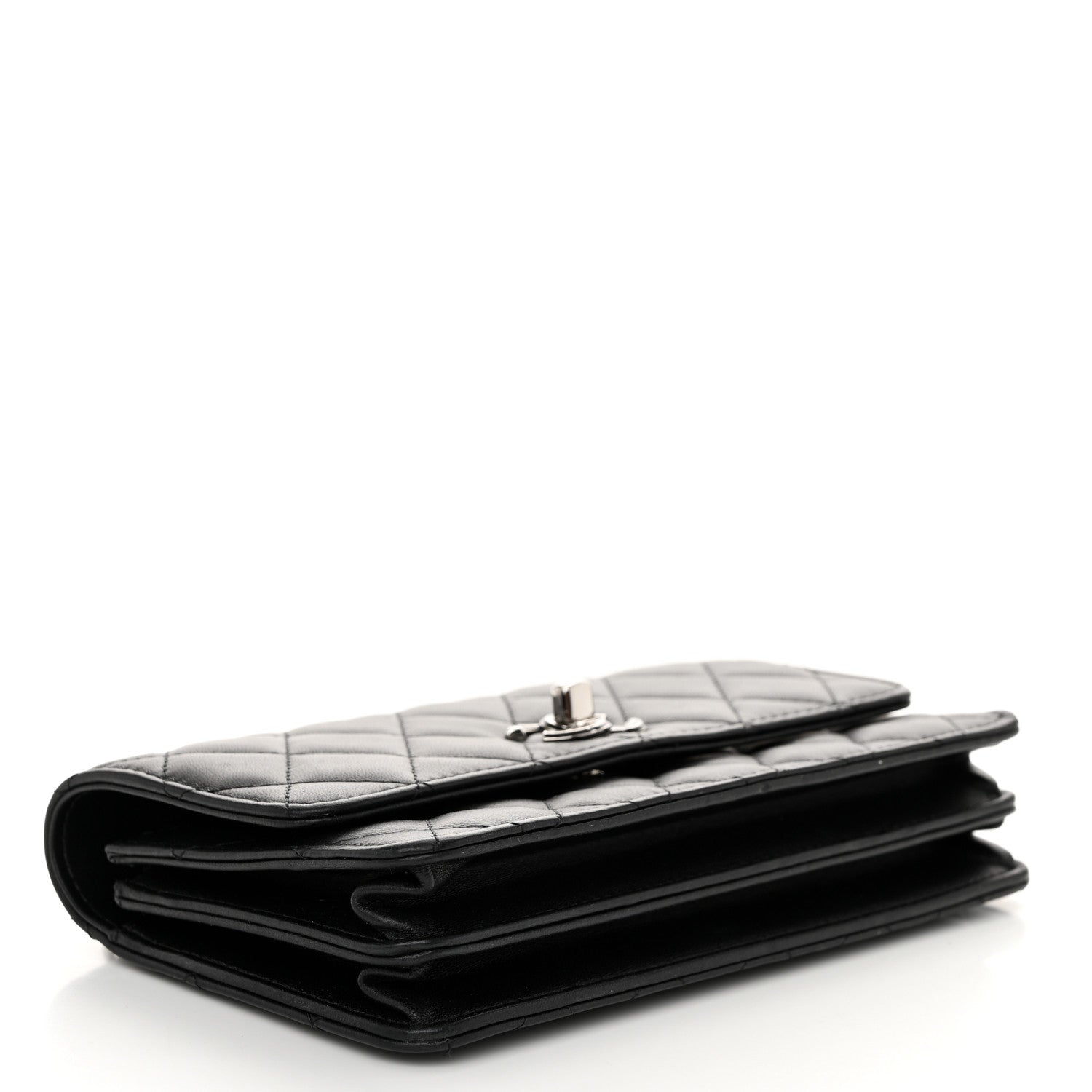 Chanel Lambskin Quilted Metal Top Handle Crossbody Flap Black 4 of 12