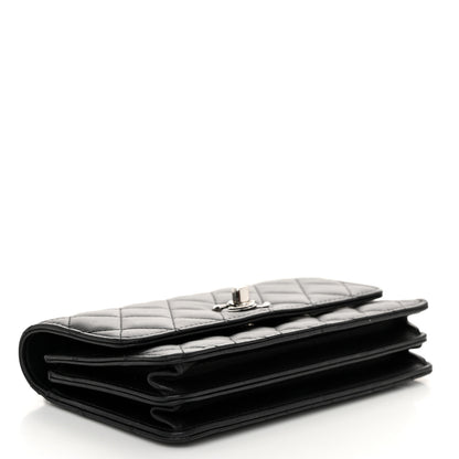 Chanel Lambskin Quilted Metal Top Handle Crossbody Flap Black 4 of 12