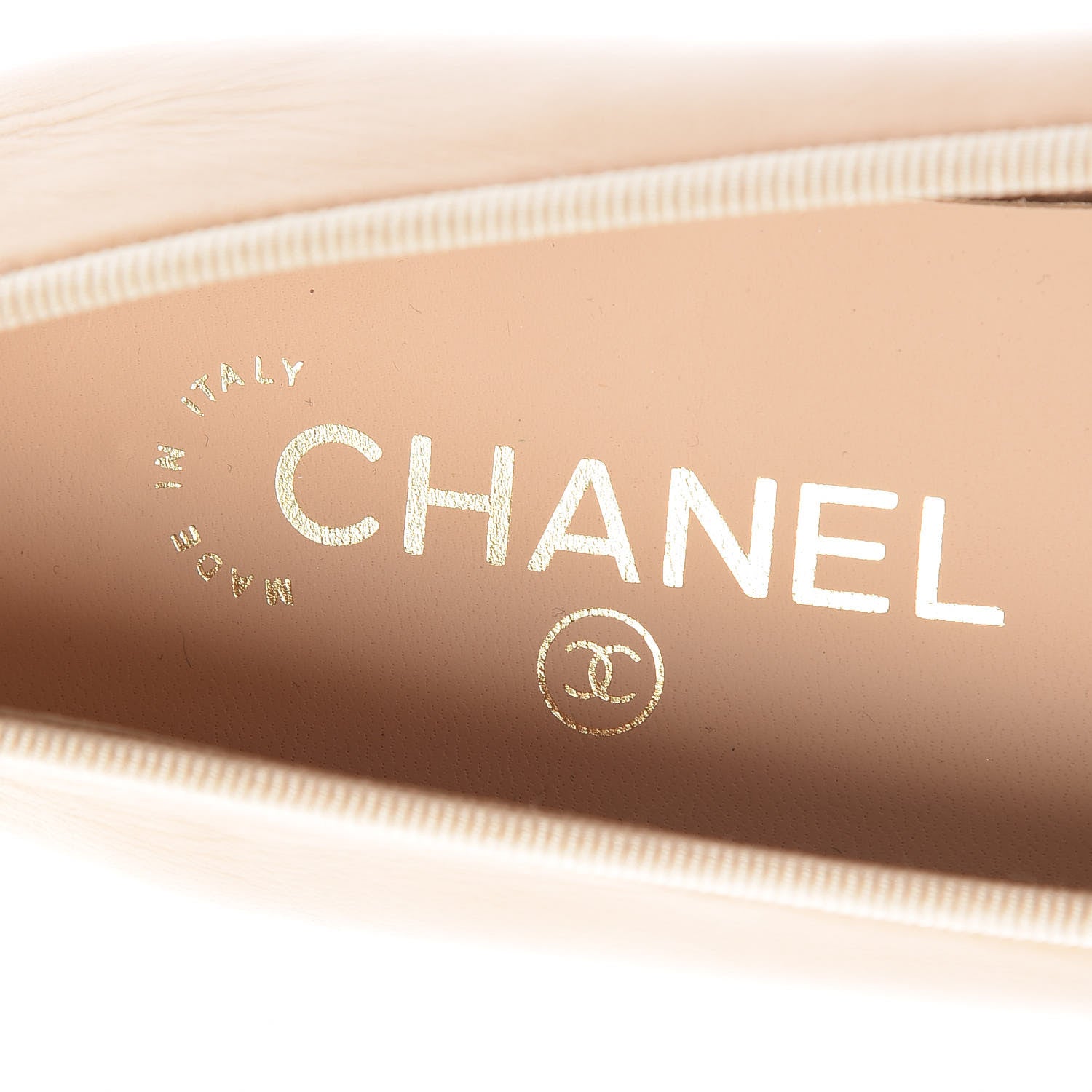 Chanel Lambskin Cap Toe Ballerina Flats 38 Beige Black 7 of 10