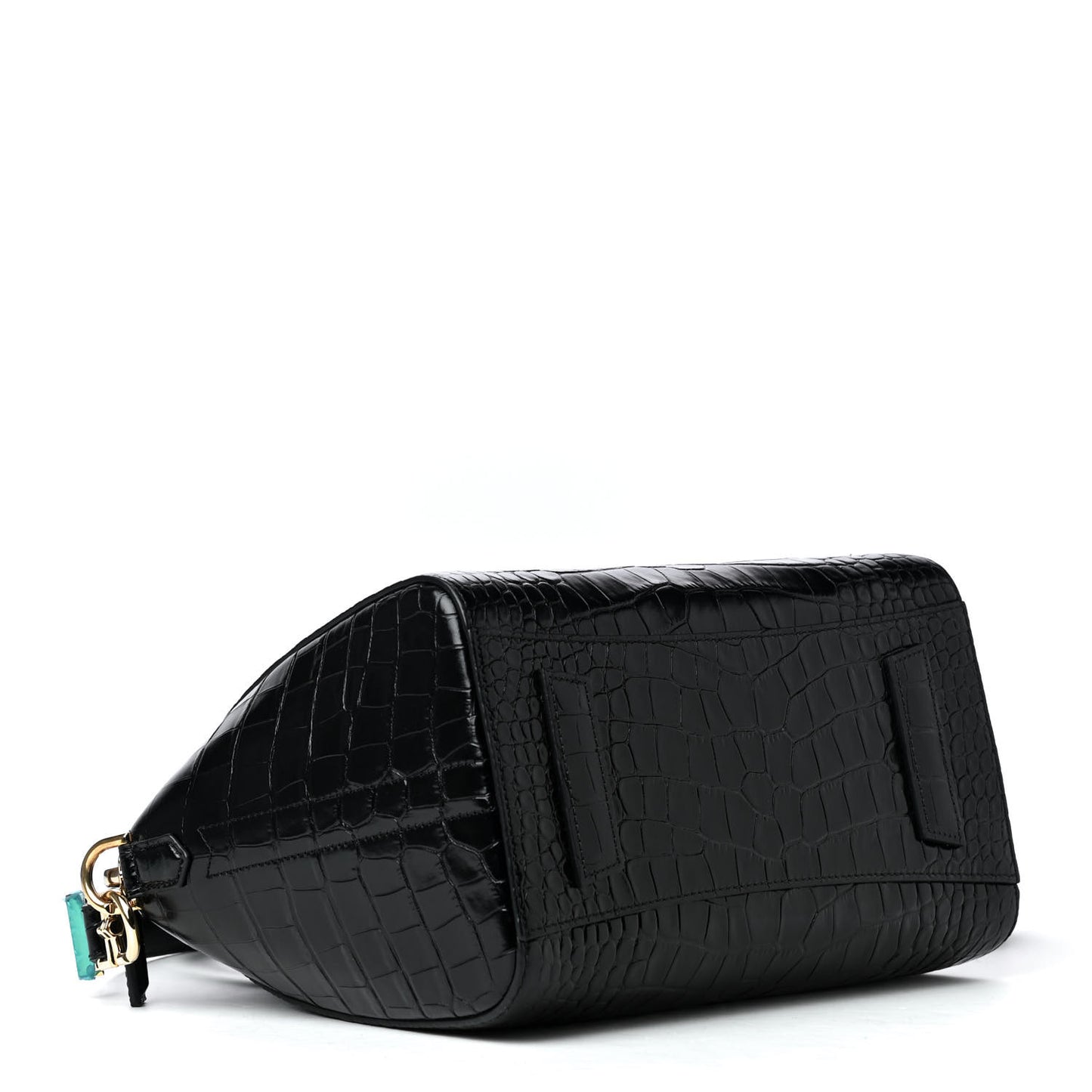 Calfskin Crocodile Embossed Small Antigona Black