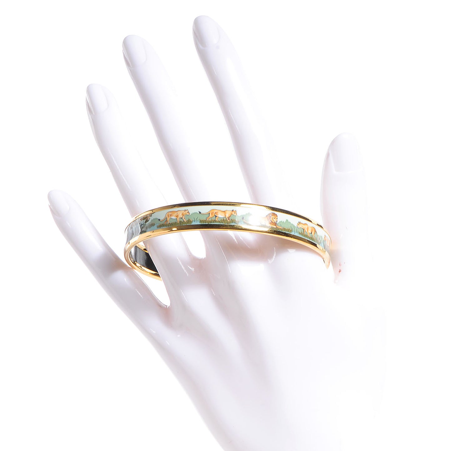 Enamel Printed Lions Dans La Savane Narrow Bracelet 70