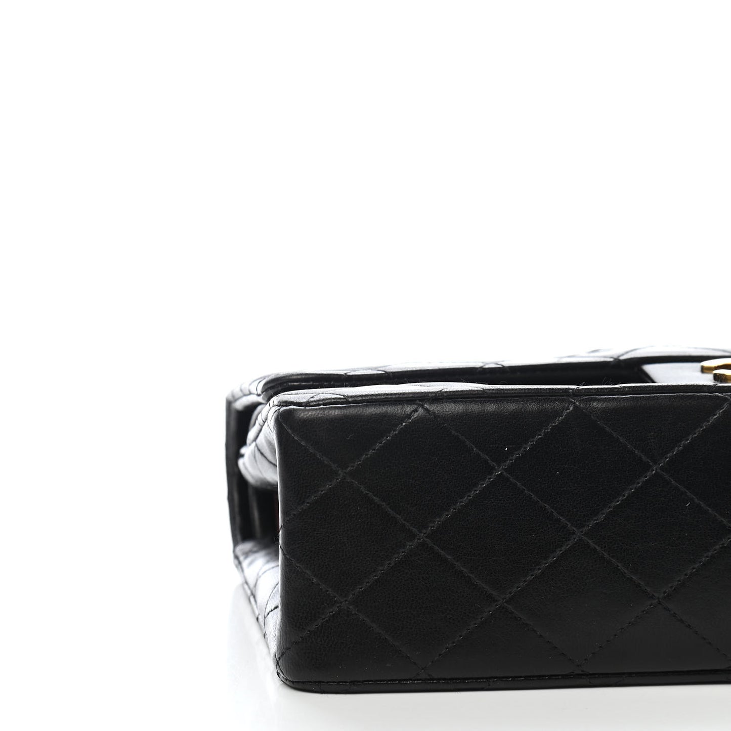 Lambskin Quilted Medium Double Flap Black