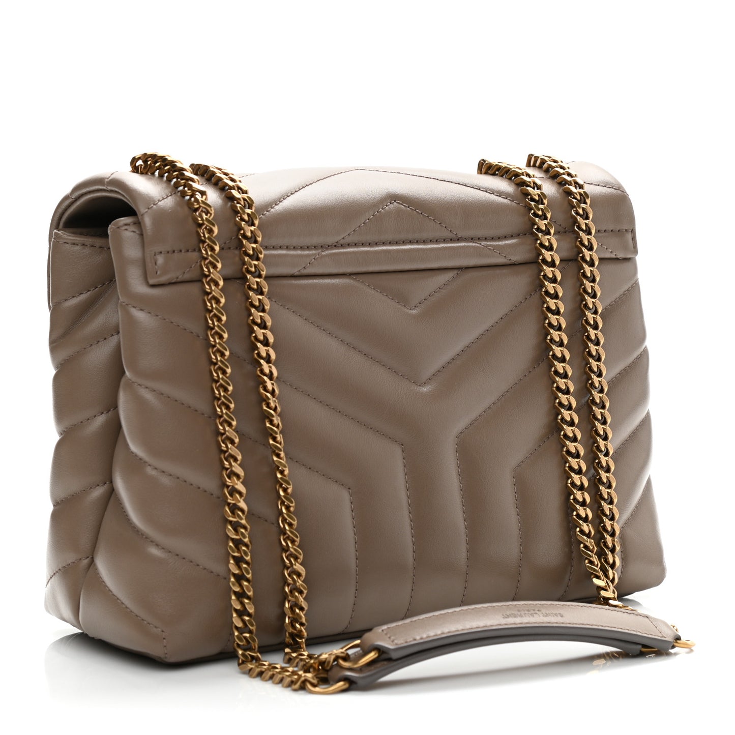 Calfskin Y Quilted Monogram Small Loulou Chain Satchel Taupe