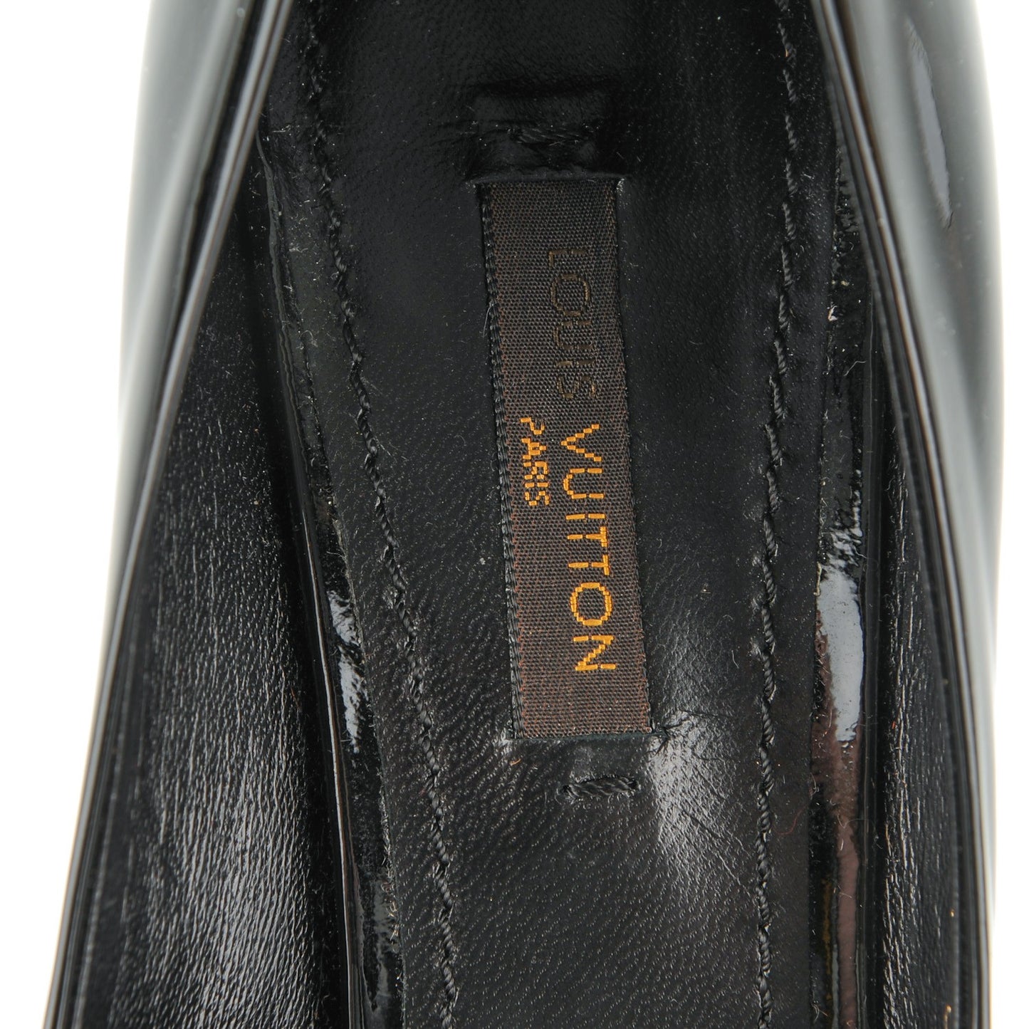 Patent Calfskin Oh Really Peep Toe Pumps 36 Black