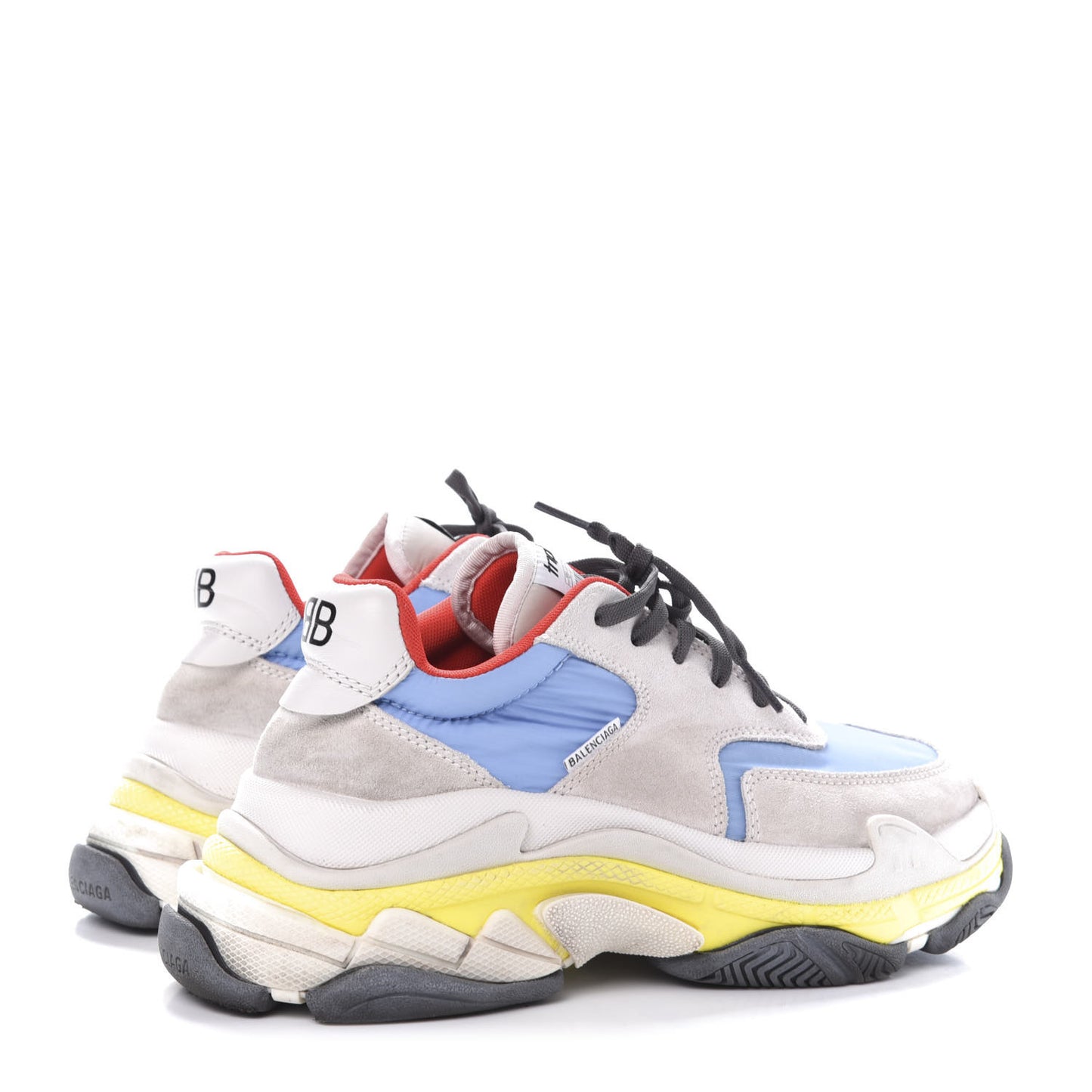 Nylon Suede Womens Triple S 2.0 Sneakers 38 Gris Bleu Rouge