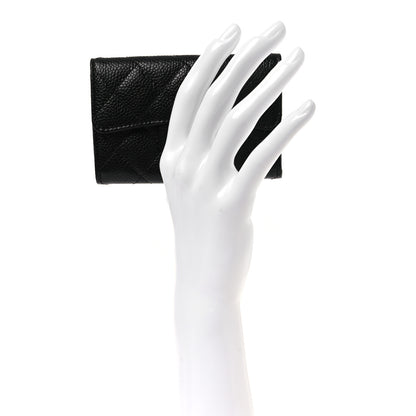 Chanel Caviar Quilted Flap Card Holder Wallet Black 2 of 10