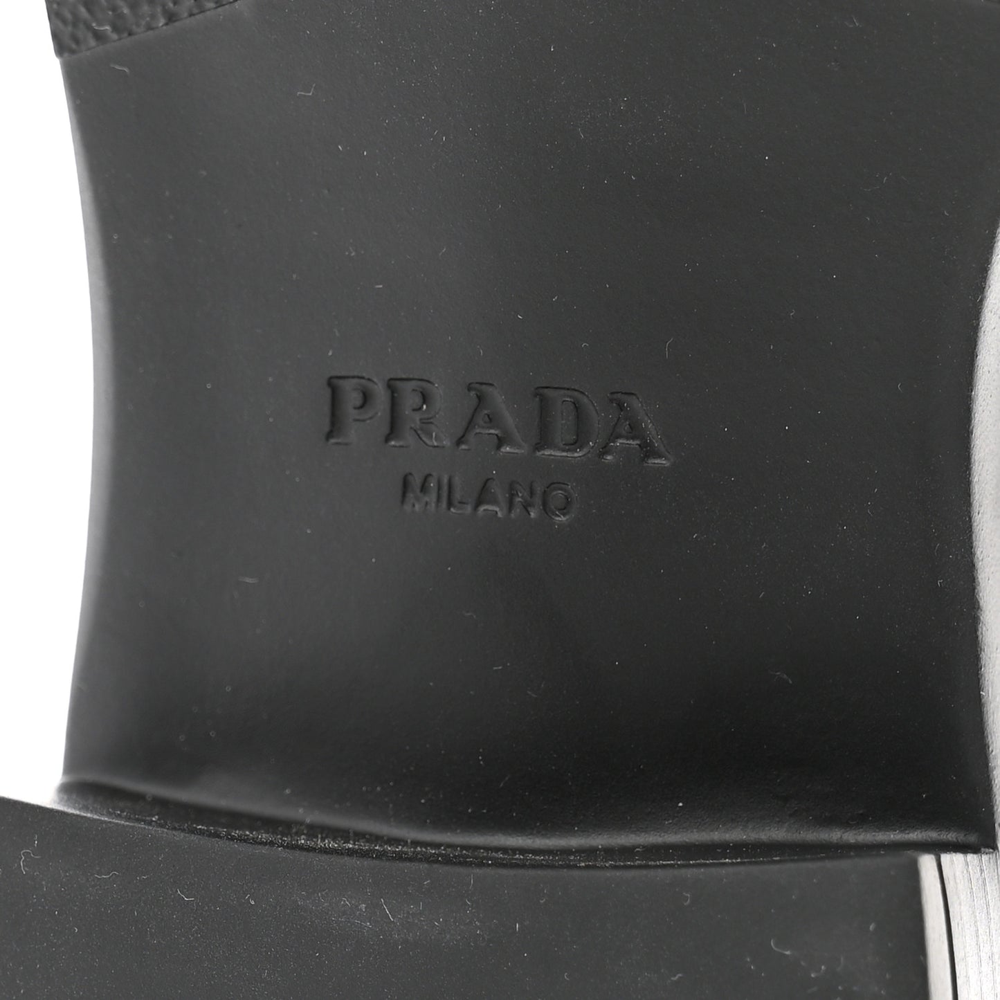 Spazzolato Sfumato Metal Triangle Logo 50mm Loafers 40.5 Black Platino