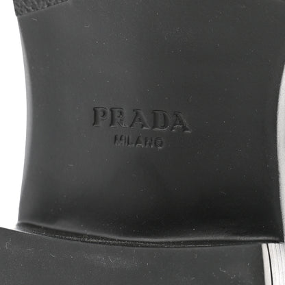 Prada Spazzolato Sfumato Metal Triangle Logo 50mm Loafers 40.5 Black Platino 9 of 11