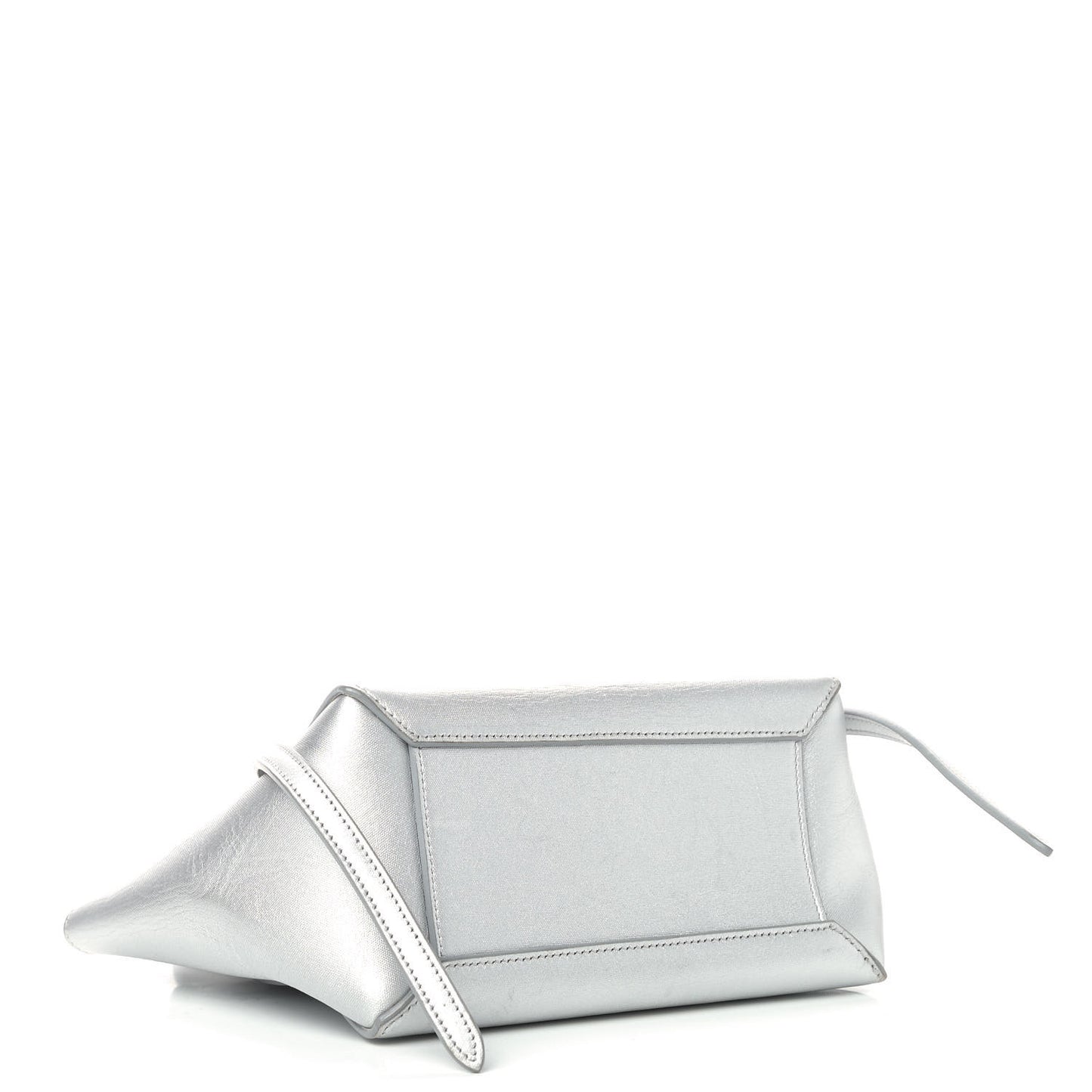 Laminated Calfskin Nano Belt Bag Silver