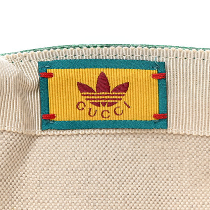 Gucci X ADIDAS Crystal Monogram Textured Dollar Calfskin Trefoil Embroidered Stefanos Baseball Hat New Shamarock Black 7 of 8