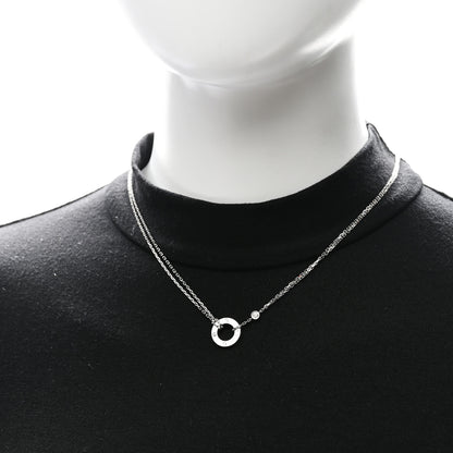 Cartier 18K White Gold 2 Diamond LOVE Necklace 2 of 5