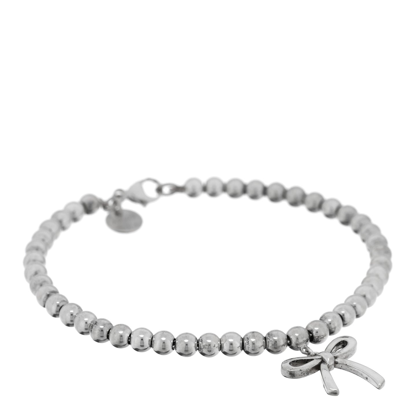 Sterling Silver 4mm Bow Bead Bracelet