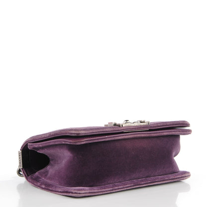 Chanel Velvet Quilted Small Boy Flap Purple 4 of 9