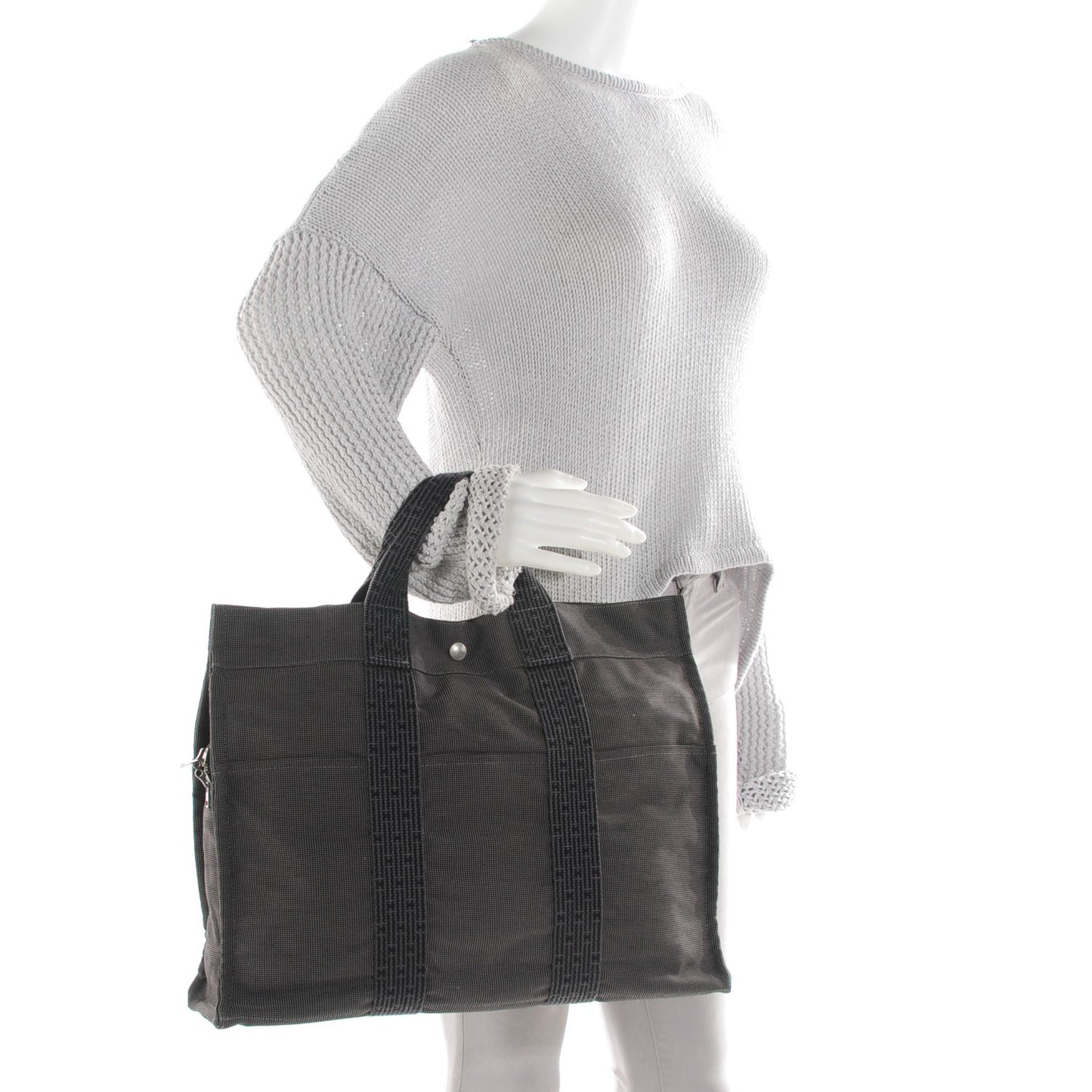 Canvas Herline MM Tote Grey