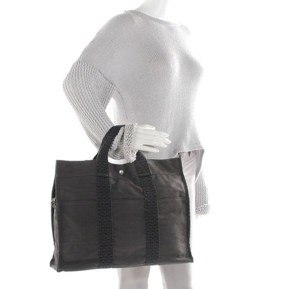 Hermes Canvas Herline MM Tote Grey 4 of 11