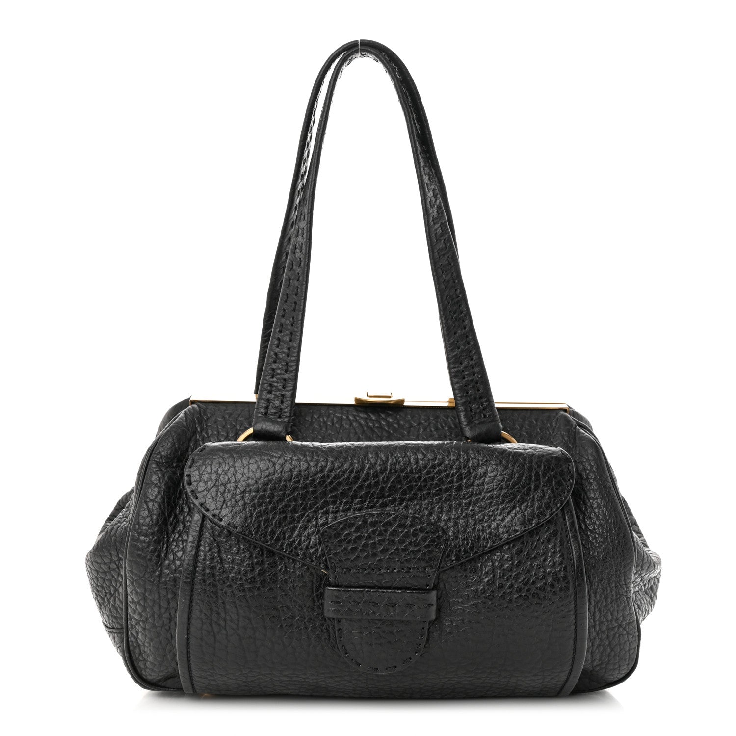 Prada Cervo Berlino Satchel Black 1 of 11
