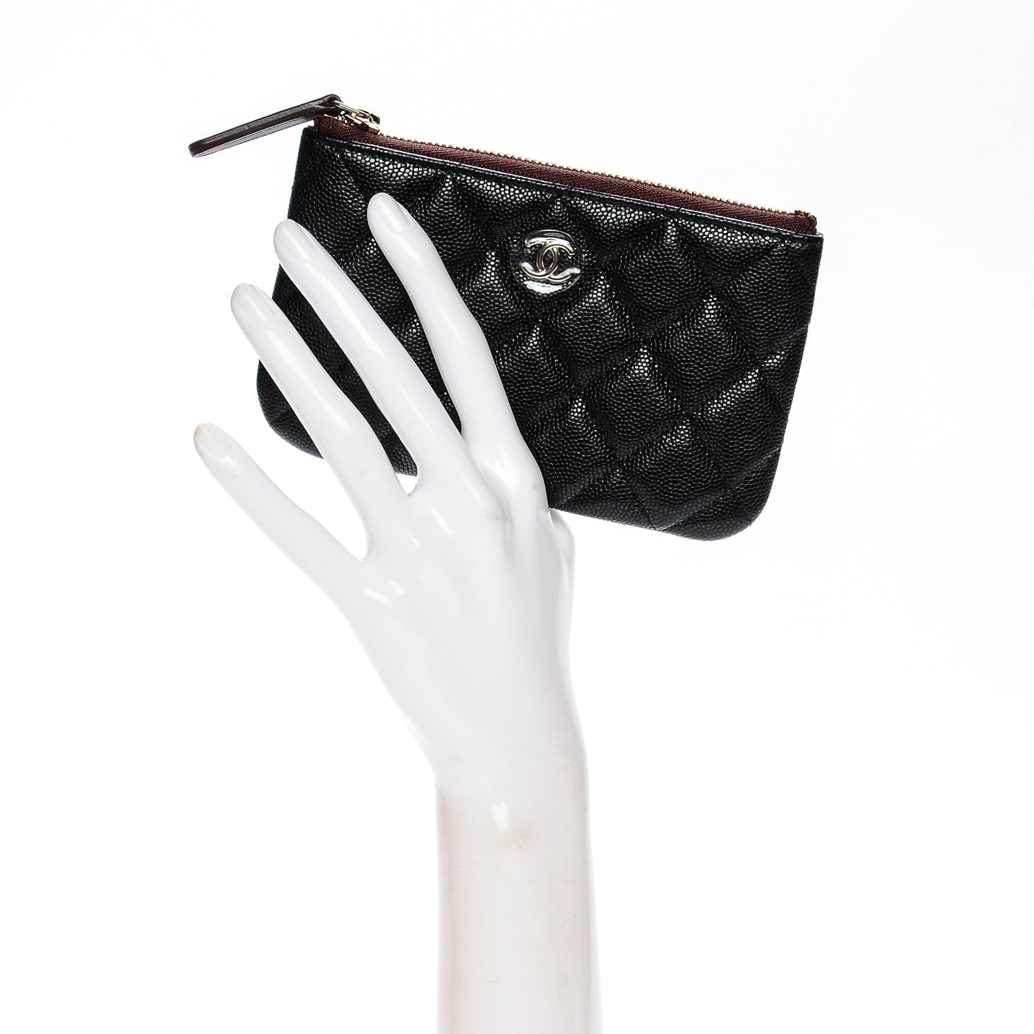 Chanel Caviar Quilted Small Cosmetic Case Black 2 of 7