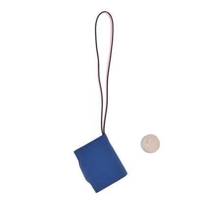 Hermes Togo Swift Verso Ulysse Nano Bag Charm Bleu France Mauve Sylvestre 2 of 5