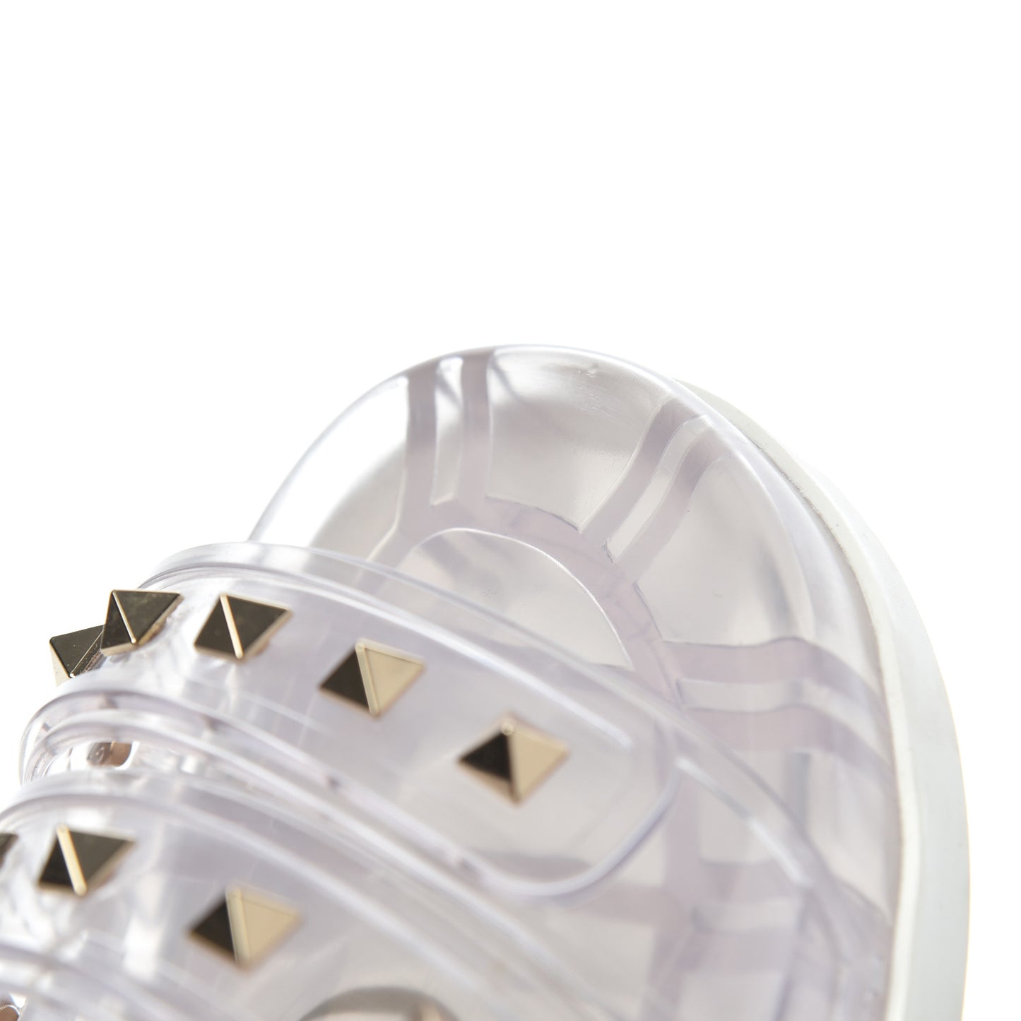 PVC Jelly Rockstud Slide Sandals 40 Clear