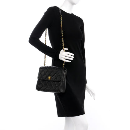 Chanel Lambskin Quilted Shoulder Flap Black 2 of 14
