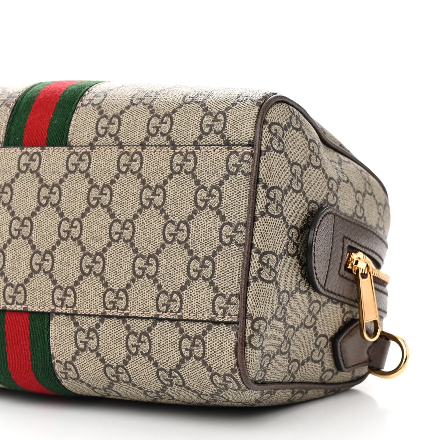GG Supreme Monogram Web Small Ophidia Top Handle Bag Beige Ebony
