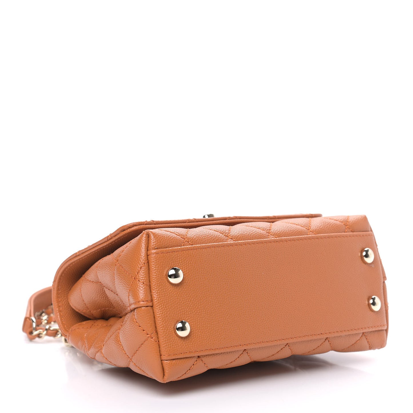 Caviar Quilted Extra Mini Coco Handle Flap Light Brown