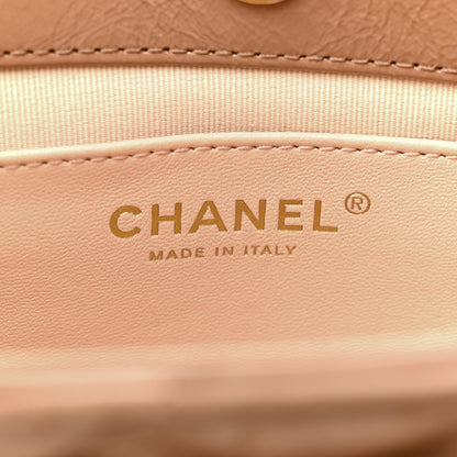 Chanel Shiny Crumpled Calfskin Quilted Small Wavy CC Hobo Dark Beige 6 of 12