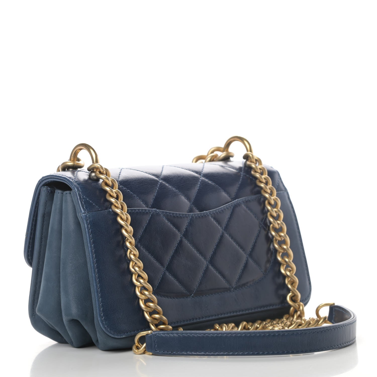 Chanel Glazed Calfskin Quilted Mini Straight Lined Flap Blue 2 of 5
