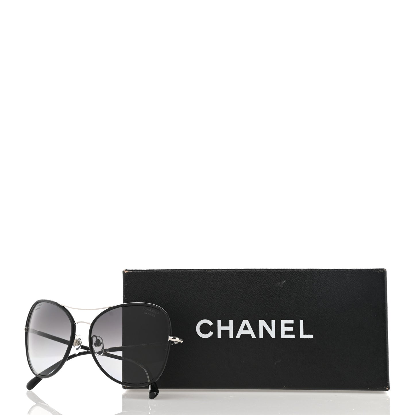 Metal Lambskin Polarized Pilot Fall Sunglasses 4227-Q Black