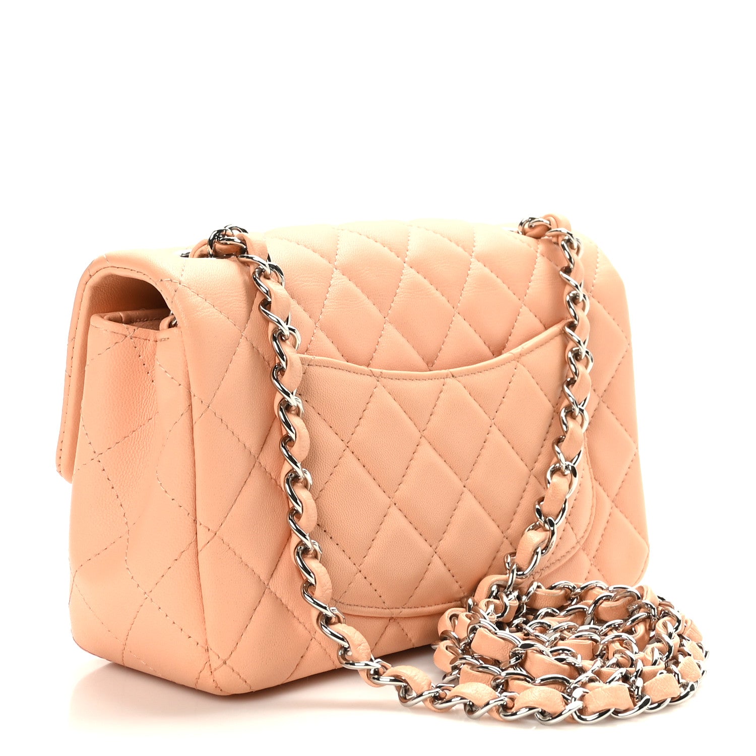 Chanel Lambskin Quilted Mini Rectangular Flap Light Pink 3 of 9