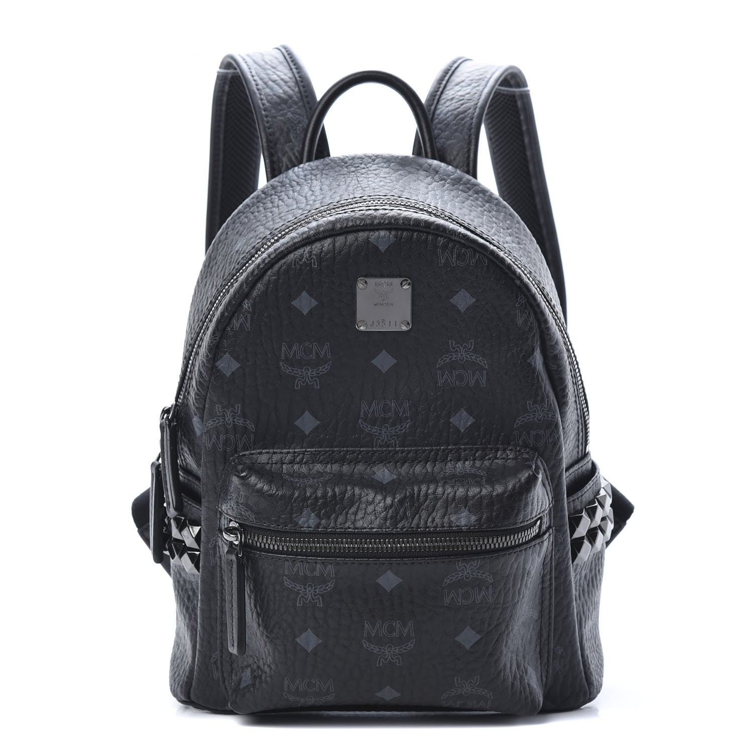 MCM Visetos Side Stud Mini Stark Backpack Black 1 of 9