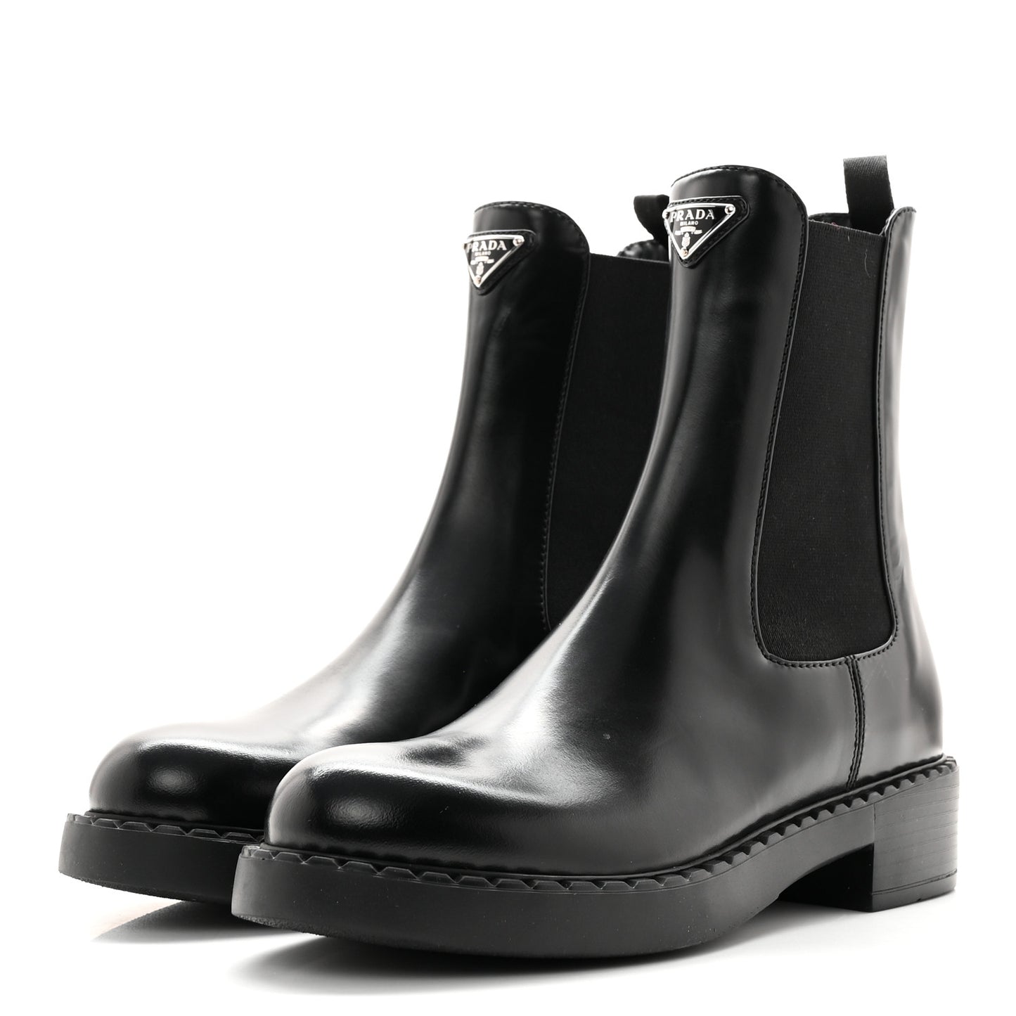 Spazzolato Metal Triangle Logo 50mm Chelsea Boots 38 Black