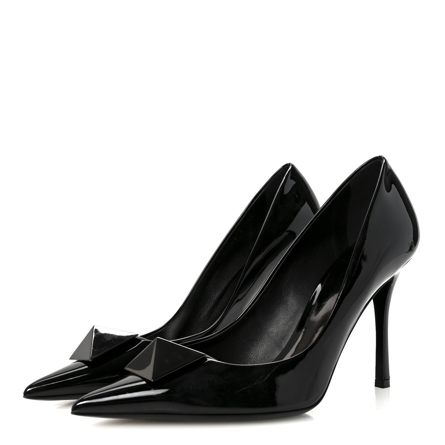 Valentino Garavani Patent Tonal One Stud 100mm Pumps 40.5 Black 4 of 9