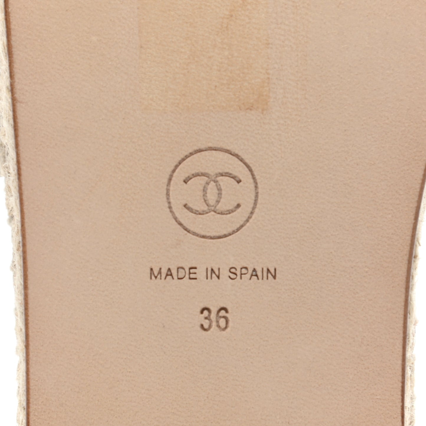 Lambskin Chain Espadrille Slip On Sandals 36 Black White