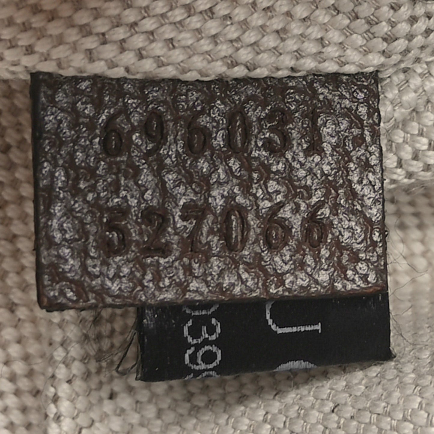 Monogram Jumbo GG Textured Dollar Calfskin Web Belt Bag Camel Ebony New Acero