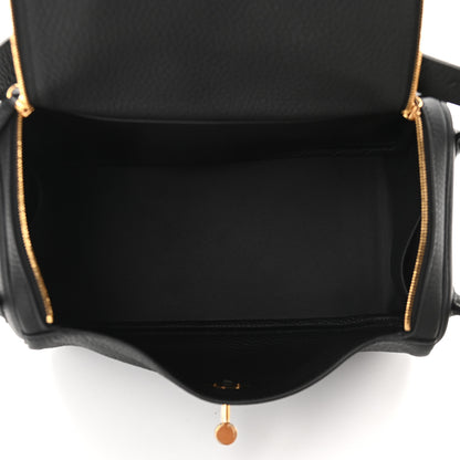 Hermes Taurillon Clemence Lindy 26 Black 5 of 9